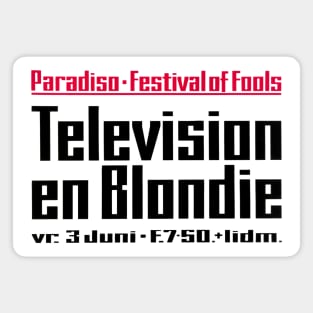 Television en Blondie Amsterdam Concert Poster (1977) Magnet